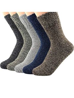Zando Athletic Sports Knit Pattern Womens Winter Socks Crew Cut Cashmere Retro Thick Warm Soft Wool Socks