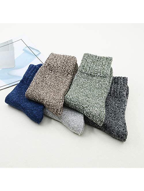 Zando Athletic Sports Knit Pattern Womens Winter Socks Crew Cut Cashmere Retro Thick Warm Soft Wool Socks