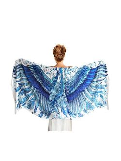 Bird feathers Hand Painted & Printed Pure Cotton Shawl Scarf