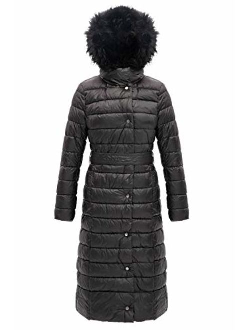 Bellivera Puffer Jacket Women,Lightweight Padding Bubble Hooded Coat with Fur Collar Warmth Outerwear for Spring Fall Winter