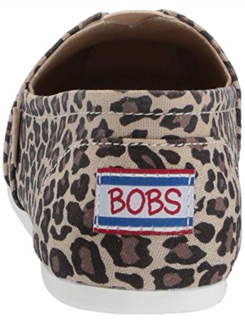 Skechers Women's Bobs Plush-Hot Spotted. Leopard Print Slip on Ballet Flat