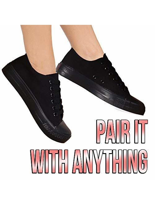 KE DI Leather USA Womens All Star Style S-3 Canvas Shoes for Women, Low Top Casual Lace up Fashion Running Walking Yoga Sneaker