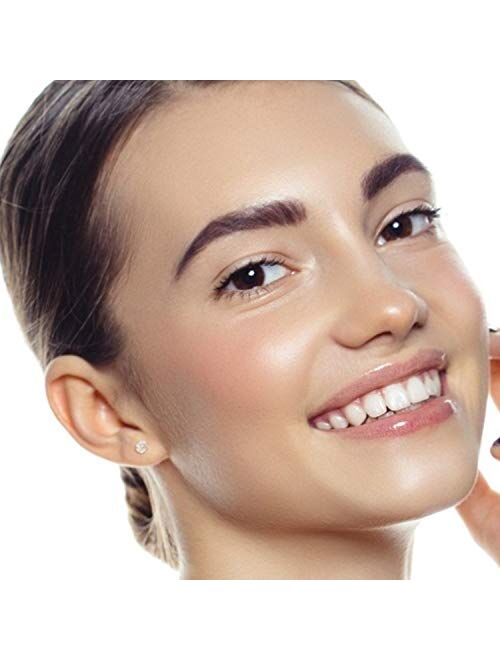 Cubic Zirconia Hypoallergenic Stud Earrings for Women Men Girls Statement Cartilage Fashion Surgical Steel Helix Earrings 5 Pairs