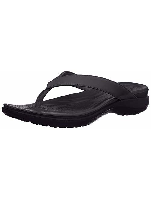 Crocs Women's Capri V Flip Flop | Casual Sandal With Extra Soft Footbed and Soft Leather Straps | Lightweight Beach Shoe