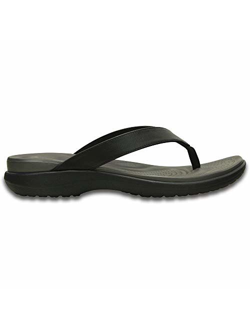 Crocs Women's Capri V Flip Flop | Casual Sandal With Extra Soft Footbed and Soft Leather Straps | Lightweight Beach Shoe