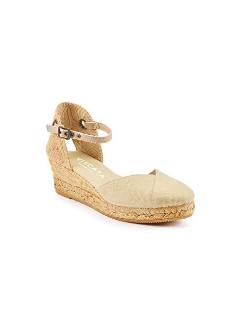 Handmade in Spain Pubol 2" Wedge, Ankle-Strap, Closed Toe, Classic Espadrilles Heel