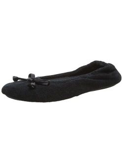 Women's Signature Terry Ballet Flat Slipper with Satin Bow