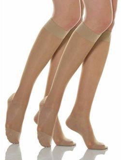 Relaxsan Basic 850 (2 Pairs - Skin, Sz.3) - moderate support knee high socks 15-20 mmHg, 100% Made in Italy