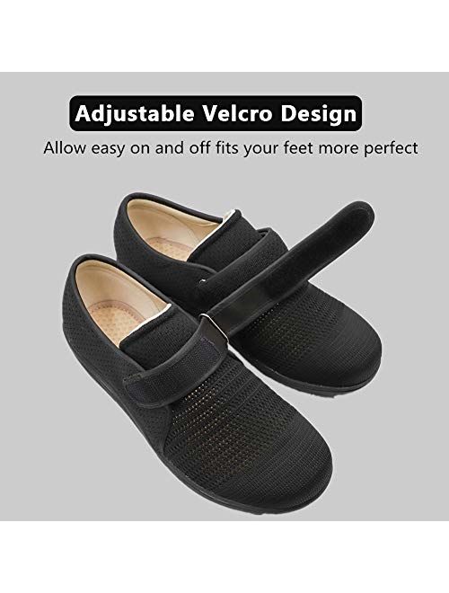 Secret Slippers Women's Air Cushion Breathable Adjustable Walking Shoes Comfy Elderly Outdoor Sneakers for Diabetic Orthopedic Edema