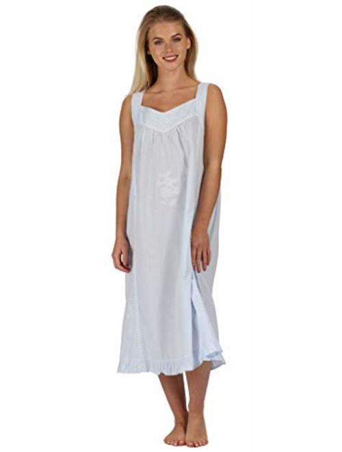 The 1 for U Nancy 100% Cotton Victorian Sleeveless Nightgown 7 Sizes
