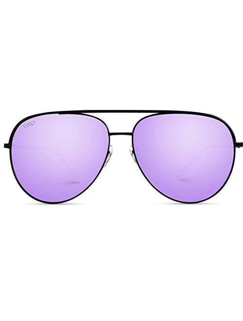 WearMe Pro - Oversized Flat Lens Fashion Designer Inspired Aviator Sunglasses