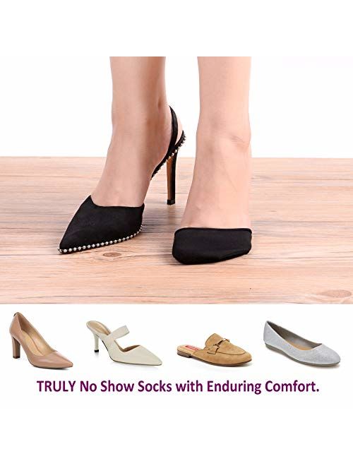 Flammi 6 Pairs Women's Toe Cover with Padding Toe Topper Liner Socks Non-Skid Bottom