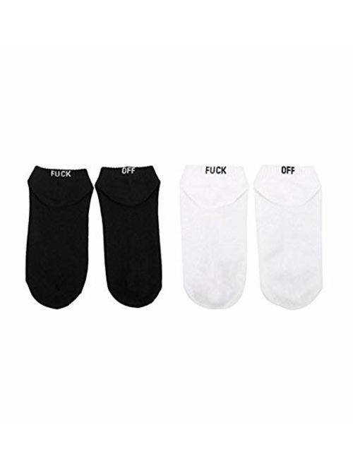 Unisex Funny Fuck Off Letters Printed Low Cut Sport Socks for Men,Women,Couples