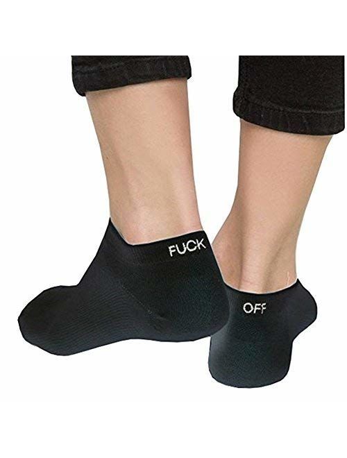 Unisex Funny Fuck Off Letters Printed Low Cut Sport Socks for Men,Women,Couples
