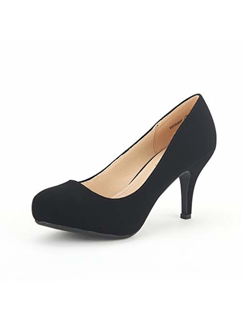 DREAM PAIRS Tiffany Women's New Classic Elegant  Low Stiletto Heel Dress Pumps Shoes