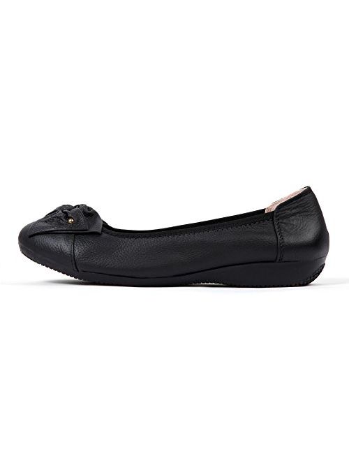VenusCelia Women's Bows Dance Flat Shoe