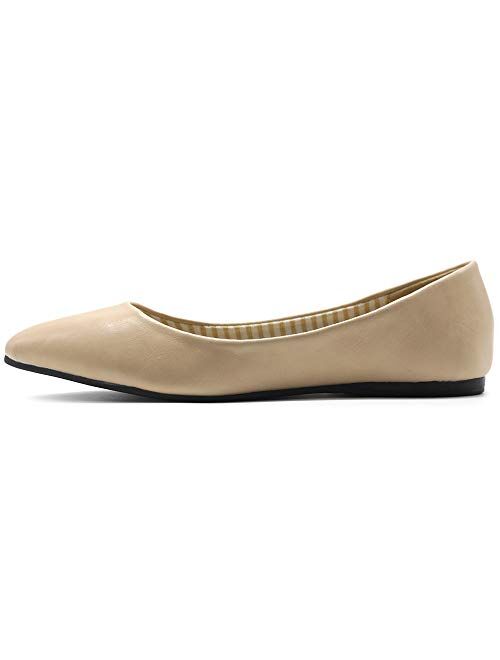 Ollio Women's Ballet Shoe Comfort Basic Light Multi Color Flat