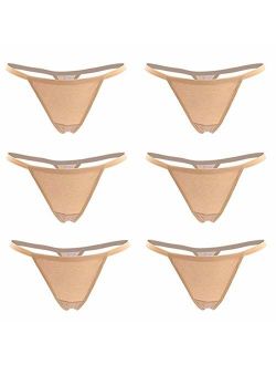 Closecret Womens Panties Cotton Thongs Pack of 6pcs G-String