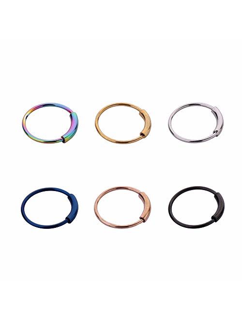 5PCS Stainless Steel Moon Nose Ring Hoop Indian Nose Ring Septum Ring Nose Jewelry Nose Piercing Small Nose Hoop