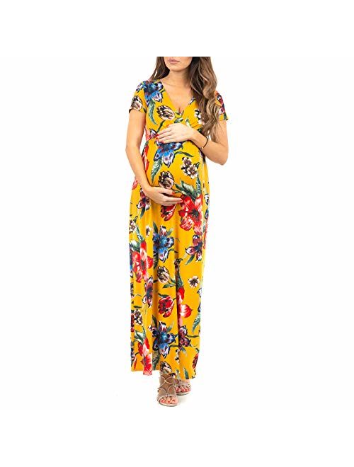 Mother Bee Maternity Women's Maternity Short Sleeve Dress - Made in USA