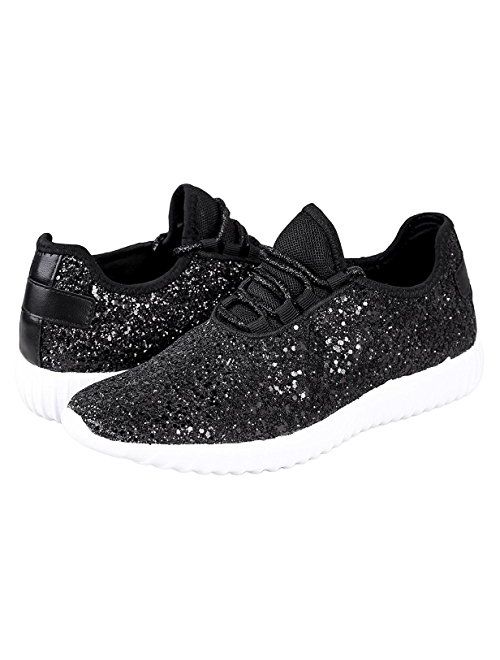 Forever Link Women's REMY-18 Glitter Fashion Sneakers