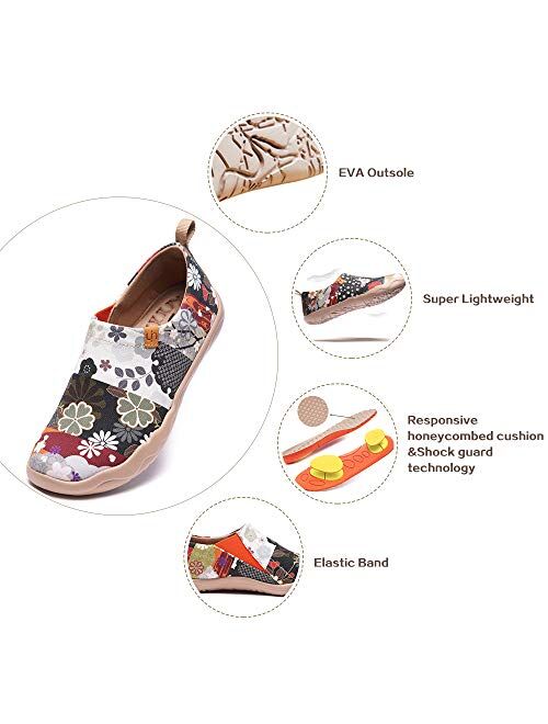 UIN Women's Butterfly Painted Canvas Slip-On Shoes Fashion Ladies Travel Shoes Multicolor