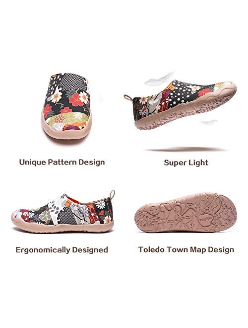 UIN Women's Butterfly Painted Canvas Slip-On Shoes Fashion Ladies Travel Shoes Multicolor