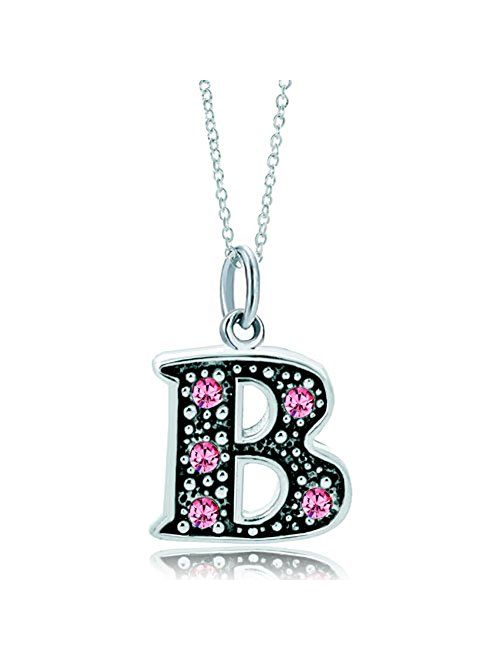 LovelyJewelry Pink Letter A-Z Alphabet Initial Charms Bead Necklace Pendant
