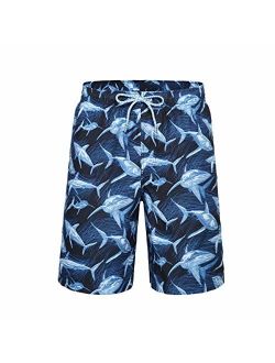 Rokka&Rolla Men's Quick Dry Drawstring Waist Beach Swim Trunks Board Shorts with Mesh Lining