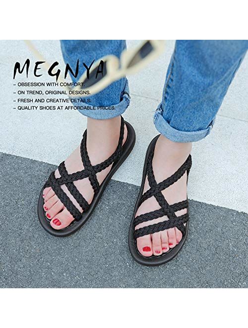 MEGNYA Women's Comfortable Walking Sandals with Arch Support Waterproof for Walking/Hiking/Travel/Wedding/Water Spot/Beach