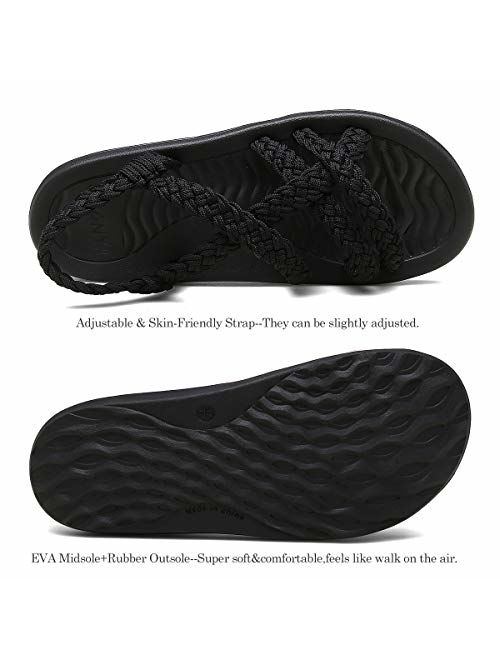 MEGNYA Women's Comfortable Walking Sandals with Arch Support Waterproof for Walking/Hiking/Travel/Wedding/Water Spot/Beach