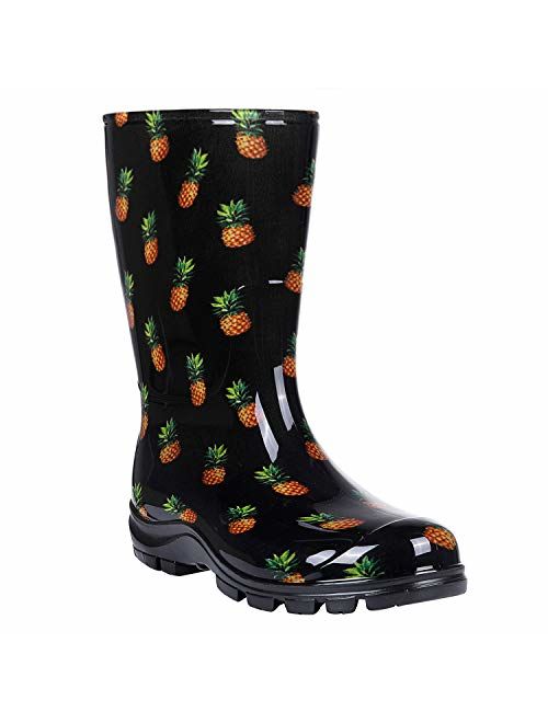 Asgard Women's Mid Calf Rain Boots Short Waterproof Garden Shoes