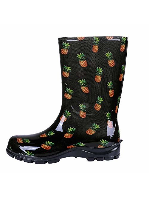 Asgard Womens Mid Calf Rain Boots Waterproof Garden Shoes