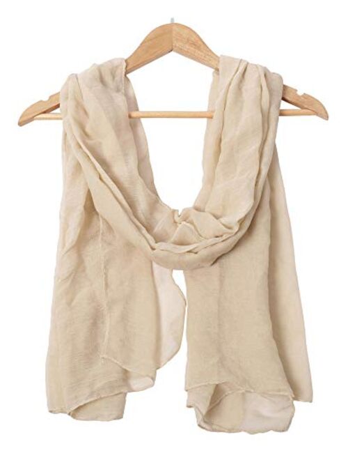 Woogwin Women's Cotton Scarves Lady Light Soft Fashion Solid Scarf Wrap Shawl