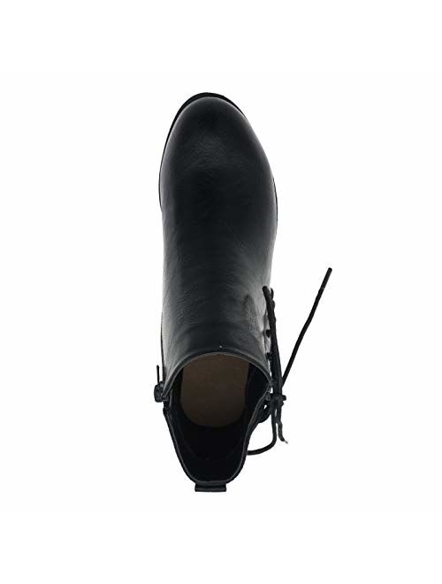 MVE Shoes Women's Ankle Booties - Soda Perforated Cut Out Stacked Block Heel - Comfy Booties for All Season