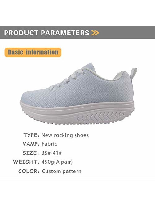 Bigcardesigns Fashion Fitness Walking Sneaker Casual Women Wedge Platform Shoes
