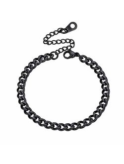 PROSTEEL Stainless Steel Bracelet for Men Women, Cuban Link Chain/Flat Box Chain