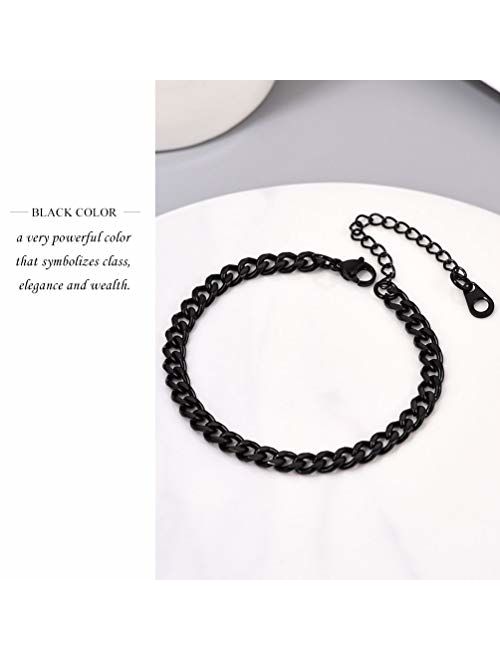 PROSTEEL Stainless Steel Bracelet for Men Women, Cuban Link Chain/Flat Box Chain