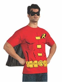 Costume DC Comics Men's Robin T-Shirt With Cape And Mask