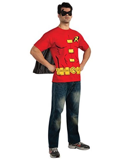 Rubie's Costume DC Comics Men's Robin T-Shirt With Cape And Mask