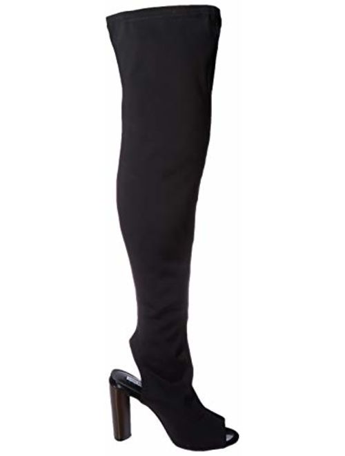 Cape Robbin Connie-1 Womens Lycra Over The Knee Thigh High Peep Toe Boots