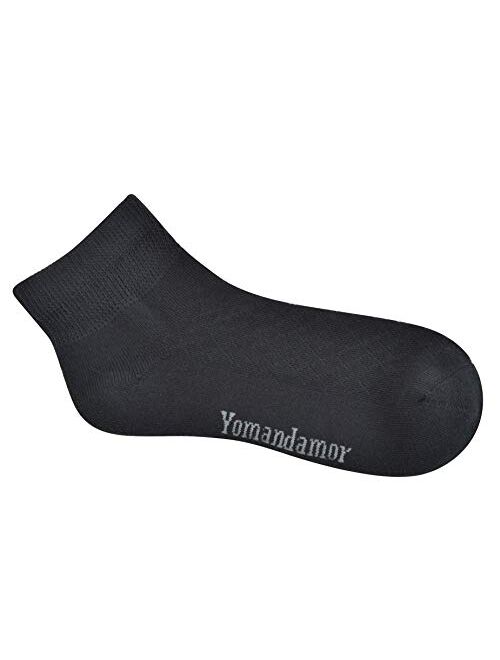 Yomandamor 5 Pairs Women's Cotton Ankle Breathable Mesh Diabetic Socks with Seamless Toe,L Size
