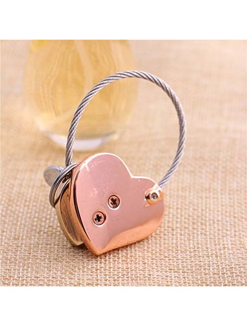 MILESI Heart to Heart Metal Keychain of Love for Women Sweet couples Gift