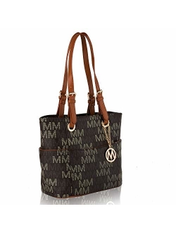 Mia K Collection Shoulder Handbag for Women: Vegan Leather Satchel-Tote Bag, Top-Handle Purse, Ladies Pocketbook