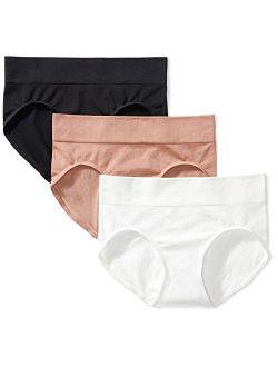 Amazon Brand - Arabella Women's Seamless Hipster Brief Panty, 3 Pack