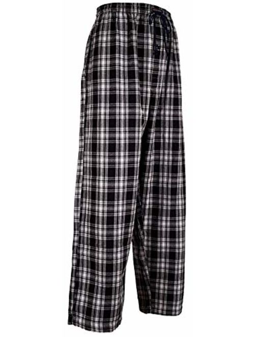 Andrew Scott Men's 100% Cotton Super Soft Flannel Plaid Pajama Pants- 2 Pack