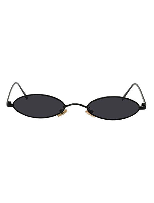 ROYAL GIRL Vintage Oval Sunglasses Small Metal Frames Designer Gothic Glasses
