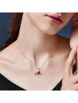 M MOOHAM Initial Necklace for Women Gift - 26 A-Z Initial Letters Necklace Jewelry Personalized 100 Languages I Love U Pendant Necklace Best Gifts for Women Girl Mother's
