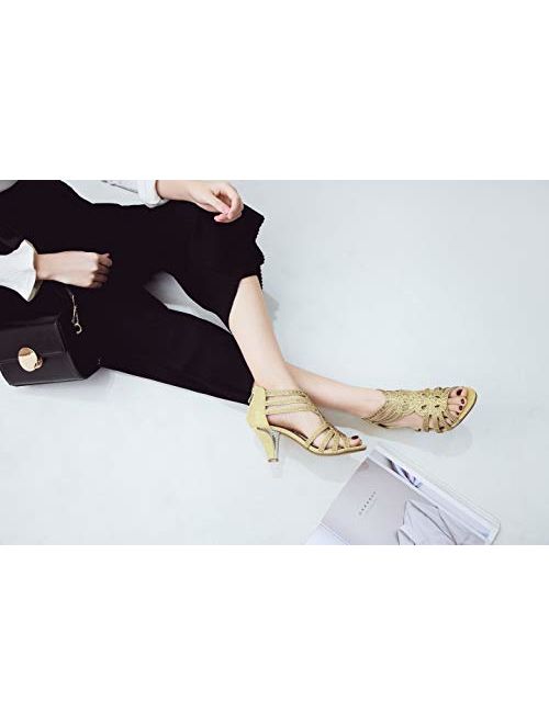 Mila Lady Women's Lexie Crystal Dress Heeled Sandals (Kimi 25)