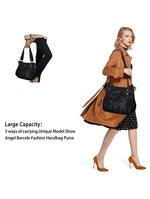 Angel Barcelo Womens Fashion Handbags Purse Shoulder Bags Tote Bags Ladies Girls Designer Satchel Bags